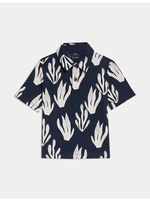 Marks & Spencer Saf Pamuk Baskılı Polo Üst (1–8 Yaş)