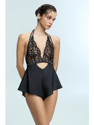 Penti Siyah Ember Teddy Tulum