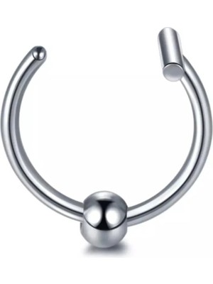 Jaida Moda Kadın Gri Cerrahi Çelik Halka Toplu Sıkıştırmalı Dudak Piercing