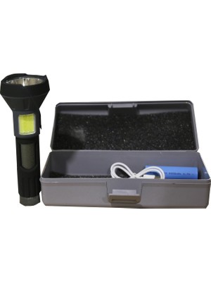 MK Beykoz Polıce PS-356 Enerji Göstergeli, Yan Aydınlatma ve Powerbank Özellikli Şarjlı El Feneri