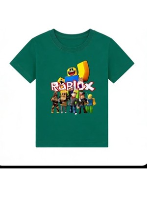 Punix Kids Punıx Kıds Roblox Baskılı Özel Tasarım %100 Pamuk Erkek Çocuk Yazlıkt-Shırt