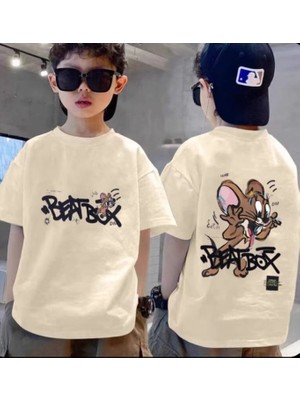 Punix Kids Punıx Kıds Özel Tasarım Beat Box Ön ve Sırt Baskılı %100 Pamuk Yazlık Erkek Çocuk T-Shırt