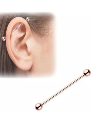 Jaida Moda Unisex Rose Renk Cerrahi Çelik Industrial Köprü Piercing