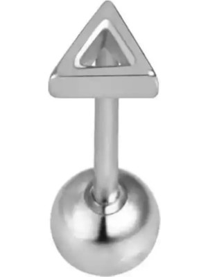 Jaida Moda Unisex Gümüş Cerrahi Çelik Üçgen Model Tragus Helix Piercing