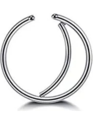 Jaida Moda Unisex Gri Ay Figür Halka Tragus Helix Piercing