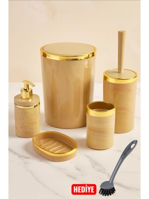 Feyza Design Şık 5 Parça Akrilik Banyo Seti, Modern ve Kullanışlı Tasarım