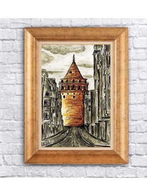 Giyense Altın Varaklı Çerçeveli Paspartulu Tablo HN1111