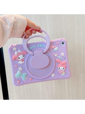 Redmud Teknoloji Samsung Galaxy Tab S9 Fe X510 Uyumlu Standlı Askılı Cute Dolls Figürlü Korumalı Çocuk Tablet Kılıfı