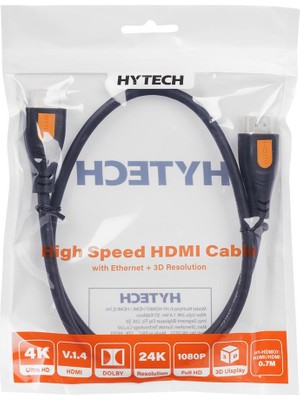 Zemira Hytech HY-HDM07 HDMI To HDMI 0,7m Altın Uçlu 24K 1.4 Ver. 3D Kablosu