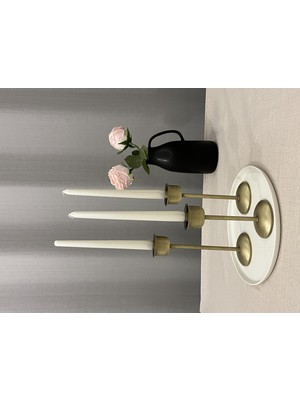 Luxay Home Gold Rengi Bloom 3'lü Şamdan & Mumluk Seti