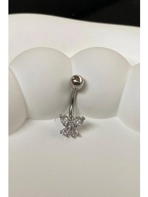 Jaida Moda Kadın 316L Cerrahi Çelik Kelebek Figür Göbek Piercing