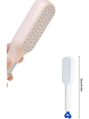 Toptan Bulurum Kendi Kendini Temizleyen  Tuşlu Saç Tarağı Dolaşık Açıcı Masaj Fırçası Silikon Fırça
