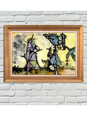 Giyense Altın Varaklı Çerçeveli Paspartulu Tablo HN666