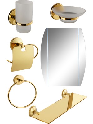 Tesitay Gonca 5 Li Ayna Seti Gold Renk