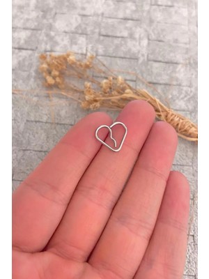 Jaida Moda Kadın Gri Cerrahi Çelik Kalp Ritmi Helix Rook Piercing