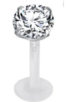 Jaida Moda Unisex Bioplastik Zirkon Taşlı Tragus Helix Kıkırdak Piercing
