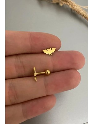 Jaida Moda Unisex Çelik Yarasa Figürlü Tragus Helix Piercing