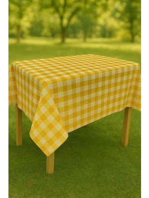 No35 Masa Örtüsü & Piknik Örtsü -Raşel Kumaş 120 cm x 160 cm -Kare Desenli