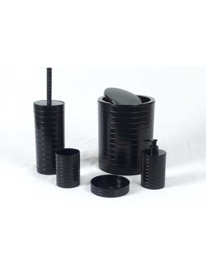 Feyza Design Pratik Banyo Seti: Çöp Kovası, Klozet Fırçası, Sabunluk ve Dış Fırçalık