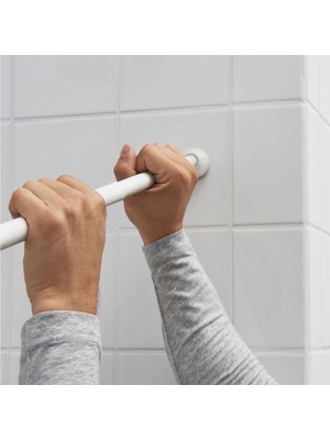 Feyza Design Ayarlanabilir Duş Perdesi Çubuğu, Vida Montajlı, 120-200 cm