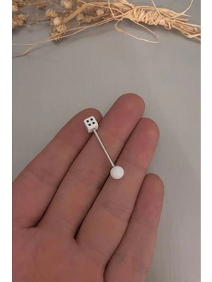 Jaida Moda Unisex Zar Figürlü Cerrahi Çelik Dil Piercing