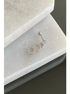 Jaida Moda Kadın 316L Cerrahi Çelik Sallantılı 8 Rakamlı Piercing