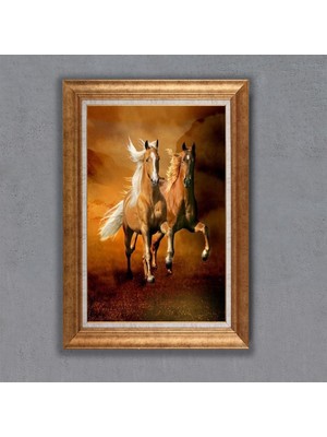 Giyense Altın Varaklı Çerçeveli Paspartulu Tablo HN578