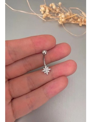 Jaida Moda Kadın Kuzey Yıldızı Çelik Göbek Piercing