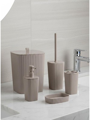 Feyza Design Şık ve Modern Vizon Banyo Seti 5'li, Pratik Kullanım Için Tasarlandı