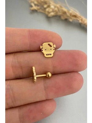 Jaida Moda Unisex Çelik Frankenstein Figürlü Tragus Helix Piercing