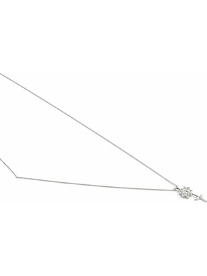 Asmentum Zarif Çiçek Figürlü Paslanmaz Çelik Kolye