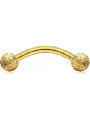 Jaida Moda Kadın Gold Paslanmaz Çelik Cancanlı Kaş ve Rook Piercing