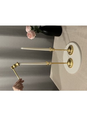 Luxay Home Rustik Model 2'li Şamdan & Mum Söndürücü Seti