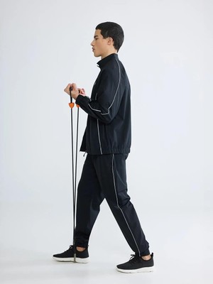 LC Waikiki Siyah Loose Fit Şeritli Erkek Jogger Eşofman Altı  (S6)