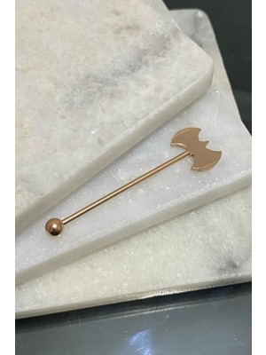 Jaida Moda Kadın Rose Cerrahi Çelik Balta Figürlü Industrial Köprü Piercing