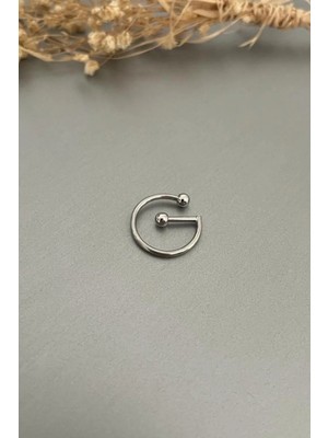 Jaida Moda Unisex Gümüş Renk G Çelik Kıkırdak Piercing