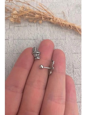 Jaida Moda Unisex Gotik Dua Eden El Figür Helix Kıkırdak Çelik Piercing