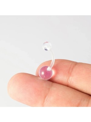 Jaida Moda Kadın Şeffaf Bioplast Göbek Piercing – Antialerjik ve Esnek Tasarım
