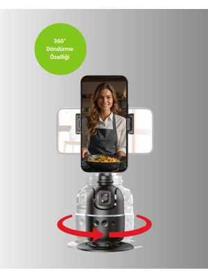 No35 Telefon ve Kamera Uyumlu 360° Otomatik Takipli Akıllı Masa Tripodu