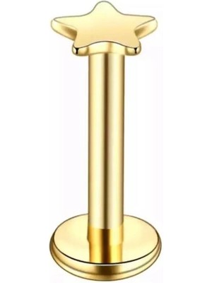 Jaida Moda Kadın Gold Cerrahi Çelik Yıldız Figürlü Labret Tragus Helix Piercing