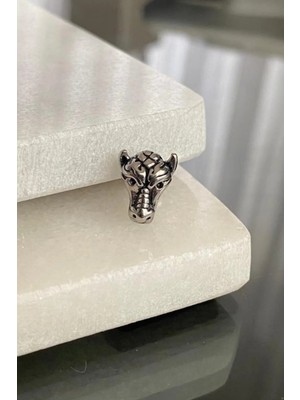 Jaida Moda Unisex Gümüş Cerrahi Çelik Kaplan Figür Helix Kıkırdak Piercing