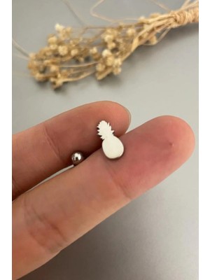 Jaida Moda Unisex Gümüş Renk Ananas Figürlü Helix Piercing 6mm