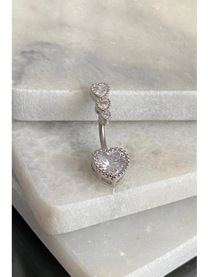 Jaida Moda Kadın 316L Cerrahi Çelik Küçük Kalp Figür Göbek Piercing