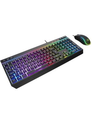 MK Beykoz Rampage KM-R57 Siyah Rgb Aydınlatmalı Q Oyuncu Multmedia Klavye ve 12800 Dpi Mouse Gaming Set