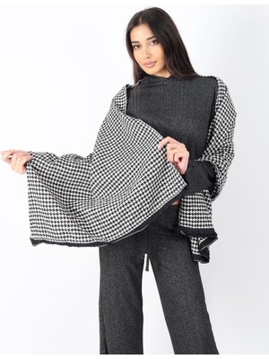 No35 Şık Kullanım Pamuk Polyester Şal-Gri̇