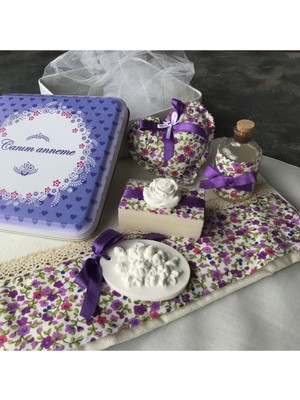 Feyza Design Mor Çiçekli Sevgiliye Özel Hediye Seti