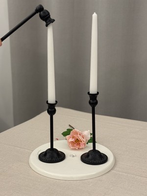 Luxay Home Rustik Model 2'li Şamdan & Mum Söndürücü Seti