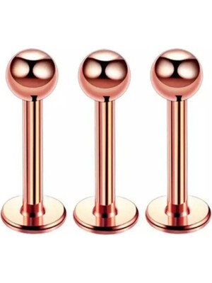 Jaida Moda 316L Cerrahi Çelik Rose Renk 3'lü Set Tragus Helix Piercing