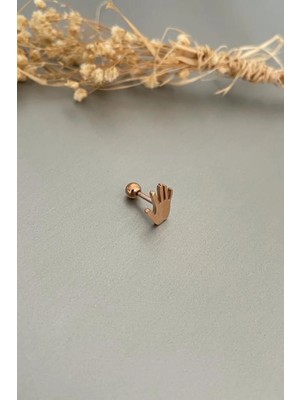 Jaida Moda Unisex Rose Dur El Figürlü Tragus Helix Çelik Piercing