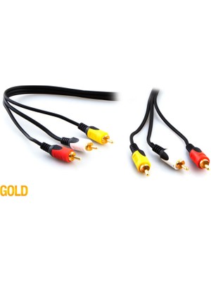 MK Beykoz S-Link SL-RCA10 3rca To 3rca 10M Gold Kablo